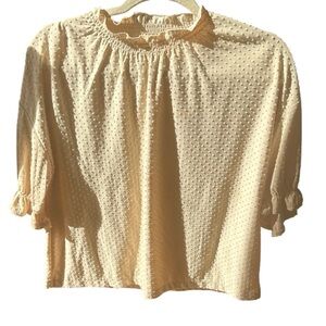 Madewell Cream Textured Blouse